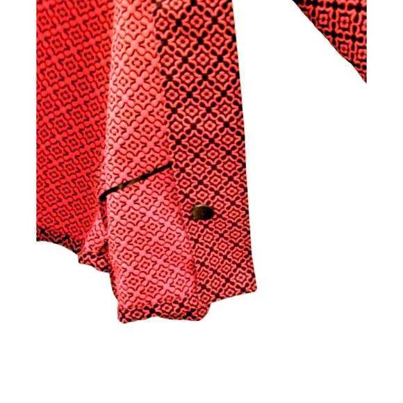 DAMEE INC Orange Black Floral Print Swing Jacket Sz XL 3/4 Sleeves Button Up - Picture 6 of 8